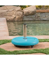 Teal Concrete Umbrella Base - Patio Table or Standalone