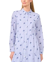 CeCe Women's Long Sleeve Maxi Shirt Dress