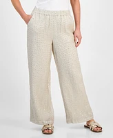 Jm Collection Petite Crinkle Sequin Pull-On Pants, Exclusively at Macy's