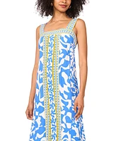Vince Camuto Women's Printed Square-Neck Sleeveless Maxi Dress