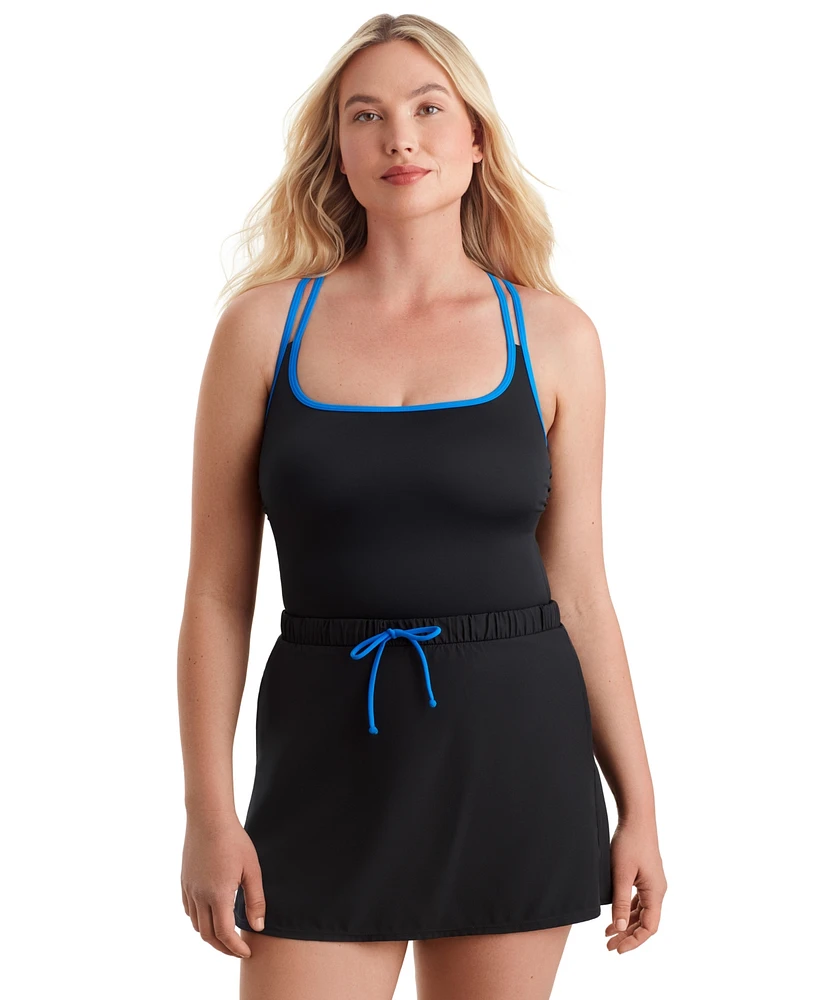Shape Solver Sport by Mimi Flamingo Women's Runaround Skirted Swimsuit