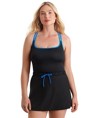 Shape Solver Sport by Mimi Flamingo Women's Runaround Skirted Swimsuit