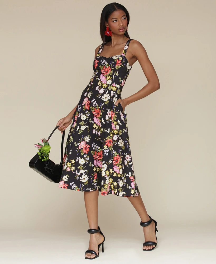 Avec Les Filles Women's Fit & Flare Floral-Print Dress