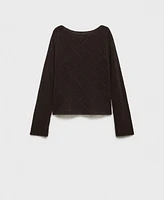 Mango Women's Cotton Openwork Knit Sweater