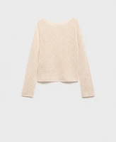 Mango Women's Cotton Openwork Knit Sweater
