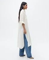 Mango Women's Linen Long Shirt