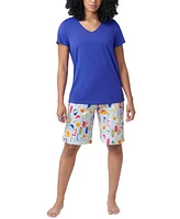 Hue Women's Solid Short-Sleeve V-Neck Pajama T-Shirt