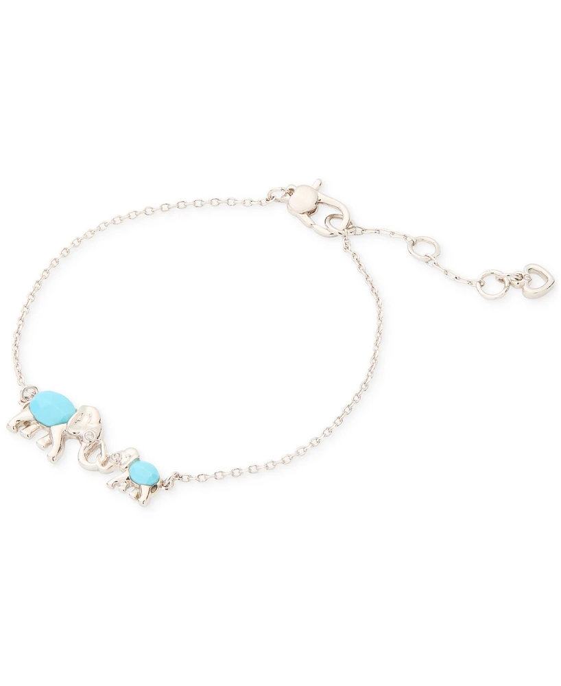 kate spade new york Silver-Tone Mama Elephant Stone Charm Bracelet