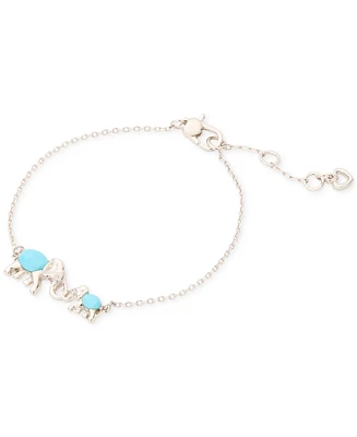 kate spade new york Silver-Tone Mama Elephant Stone Charm Bracelet