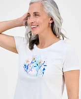 Style & Co Petite Iris Perfect Crewneck T-Shirt, Exclusively at Macy's