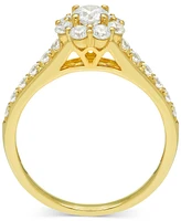 Diamond Halo Engagement Ring (1 ct. t.w.) in 14k Yellow Gold