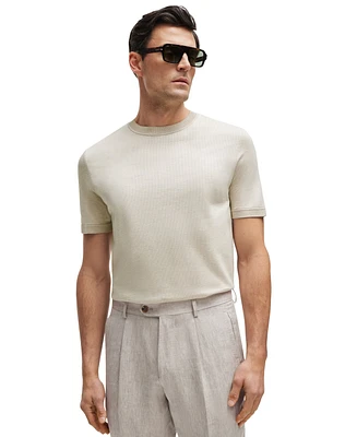 Boss by Hugo Men's Mixed Structures Regular-Fit T-Shirt