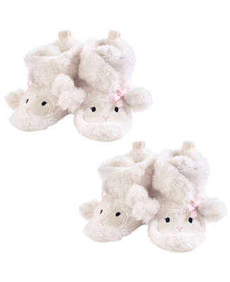 Hudson Baby Girls Cozy Fleece and Faux Shearling Booties Lamb 2-Piece, 0-6 Months
