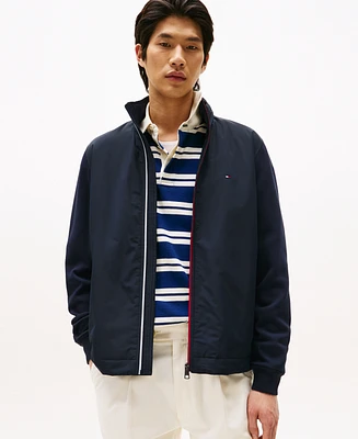 Tommy Hilfiger Men's Relaxed Fit Mixed Media Harrington Jacket
