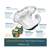 Kanga Care Baby Boys Lil Joey Newborn All One Aio Cloth Diaper (2pk)