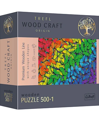 Trefl Wood Craft 501 Piece Wooden Puzzle - Rainbow Butterflies