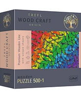 Trefl Wood Craft 501 Piece Wooden Puzzle - Rainbow Butterflies