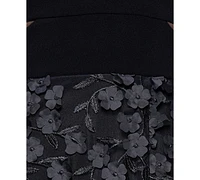 Xscape Petite Sleeveless Floral-Textured Gown