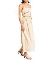 Line & Dot Women's Aurelia Embroidered Cotton Sleeveless Maxi Dress