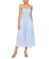 Line & Dot Women's Darra Striped Strapless Midi Dress