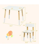 Kids Wooden Table and 2 Chairs Set