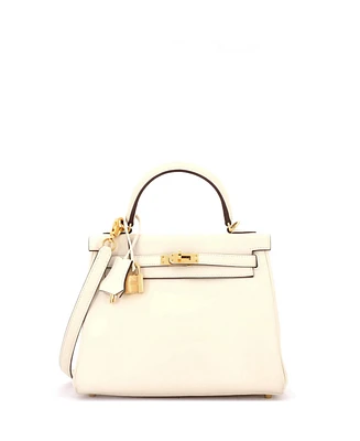 Pre-Owned Hermes Kelly 25 Handbag Light Swift with Gold Hardware