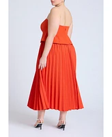 Eloquii Plus Strapless Pleated Midi Dress