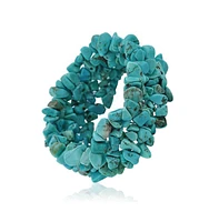 Bling Jewelry Big Chunky Multi Colors Crystal Chips Cluster Statement Wide Bracelet