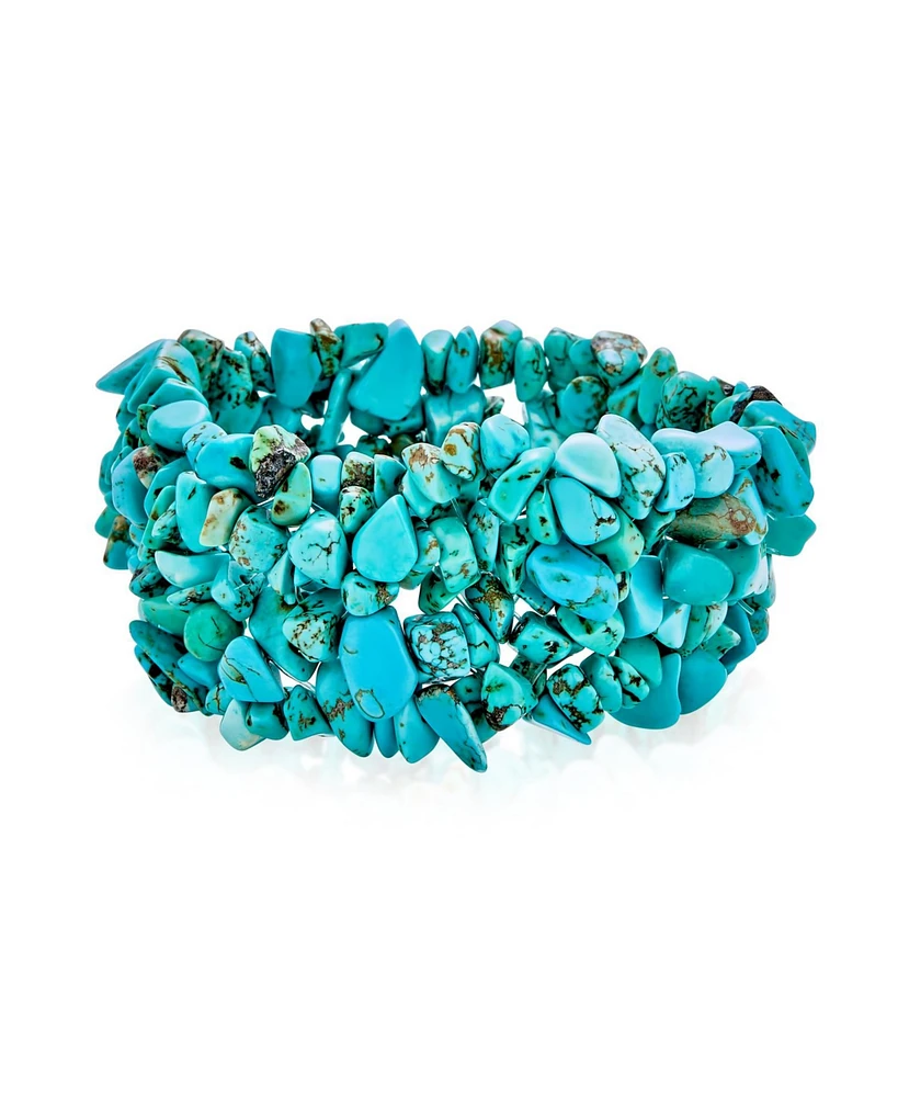 Bling Jewelry Big Chunky Multi Colors Crystal Chips Cluster Statement Wide Bracelet