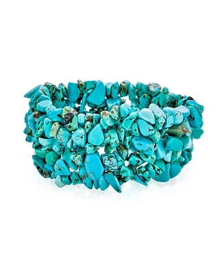 Bling Jewelry Big Chunky Multi Colors Crystal Chips Cluster Statement Wide Bracelet
