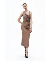 Nocturne Women's Maxi Dress with Gathered Detail