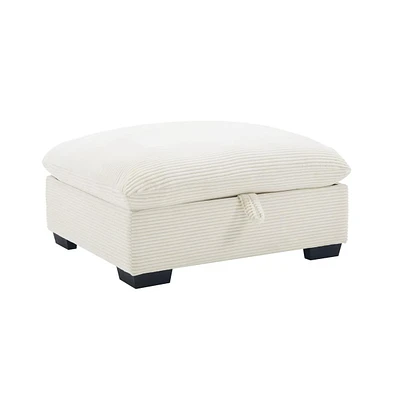 Corduroy Fabric Ottoman Footrest Comfortable, Durable, and Versatile for Living Room or Bedroom-The Pop Home