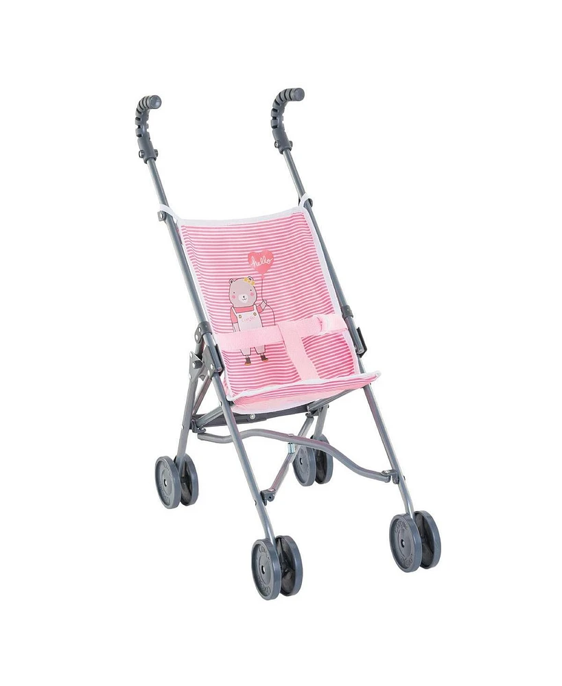 Corolle Umbrella Doll Stroller - Pink Stripe