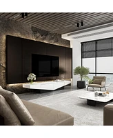 Uniquely designed Tv stand, media console with two drawers, wooden entertainment center