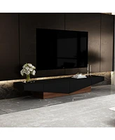 Uniquely designed Tv stand, media console with two drawers, wooden entertainment center