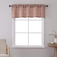 Kate Aurora 3 Piece Rod Pocket Orly Jacquard Floral Kitchen Curtain Tier & Valance Set