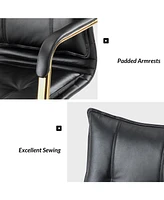 Modern Home Office Desk Chair with Golden Legs