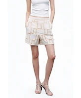 Nocturne Women's Embroidered Mini Shorts