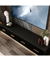 Tv stand with 4 drawers, media console with light strip