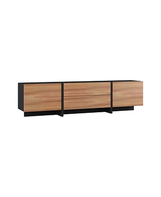 Tv stand with 2 doors and 2 drawers, media console with legs, wooden entertainment center