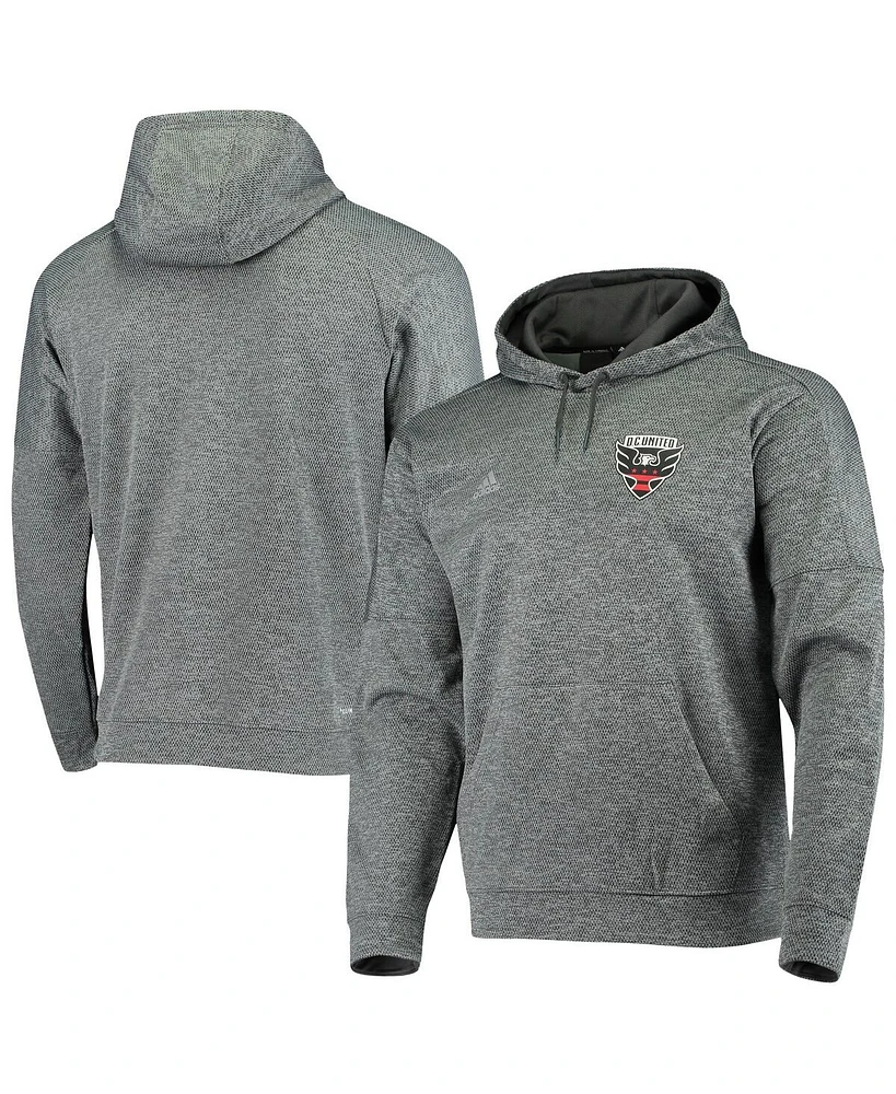 Adidas Men's Heathered Black D.c. United Ti Pullover Hoodie