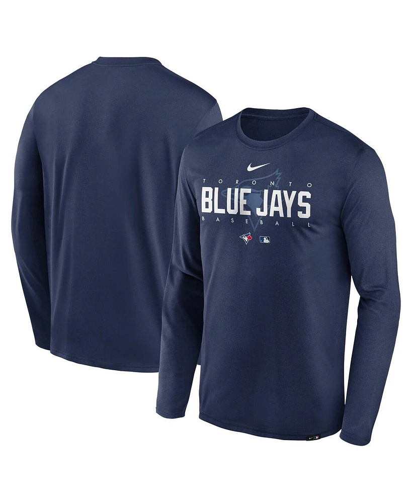 Nike Men's Navy Toronto Blue Jays Authentic Collection Team Logo Legend Performance Long Sleeve T-Shirt