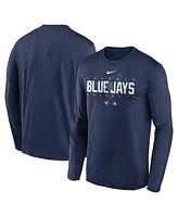 Nike Men's Navy Toronto Blue Jays Authentic Collection Team Logo Legend Performance Long Sleeve T-Shirt