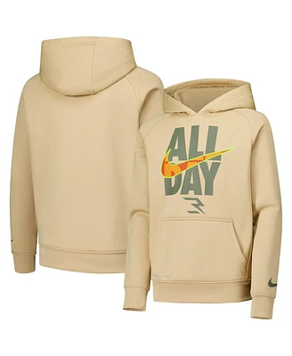 Nike Big Boys and Girls 3BRAND by Russell Wilson Tan All-Day Performance Pullover Hoodie