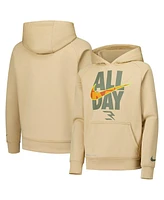 Nike Big Boys and Girls 3BRAND by Russell Wilson Tan All-Day Performance Pullover Hoodie