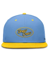 Nike Men's Blue/Yellow Milwaukee Brewers City Connect Patch Performance Fitted Hat
