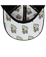 Lids Big Boys and Girls Black Guardians of the Galaxy Groot Chibi Adjustable Hat