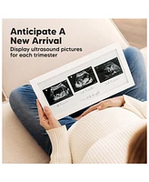 Trio Baby Sonogram Picture Frame, Ultrasound Frames for Nursery, Mom to Be Gifts