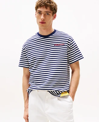 Tommy Hilfiger Men's Short Sleeve Crewneck Sailing Breton Striped T-Shirt