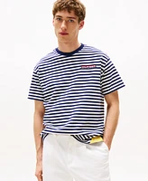 Tommy Hilfiger Men's Short Sleeve Crewneck Sailing Breton Striped T-Shirt